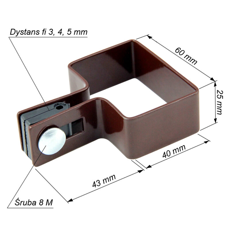 Obejma panelowa koncowa 60x40 mm brazowa RAL 6017(ver2)