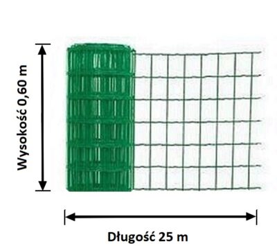 siatka ogrodzeniowa zgrzewana wys.0,60 m x 1 rolka 25 m
