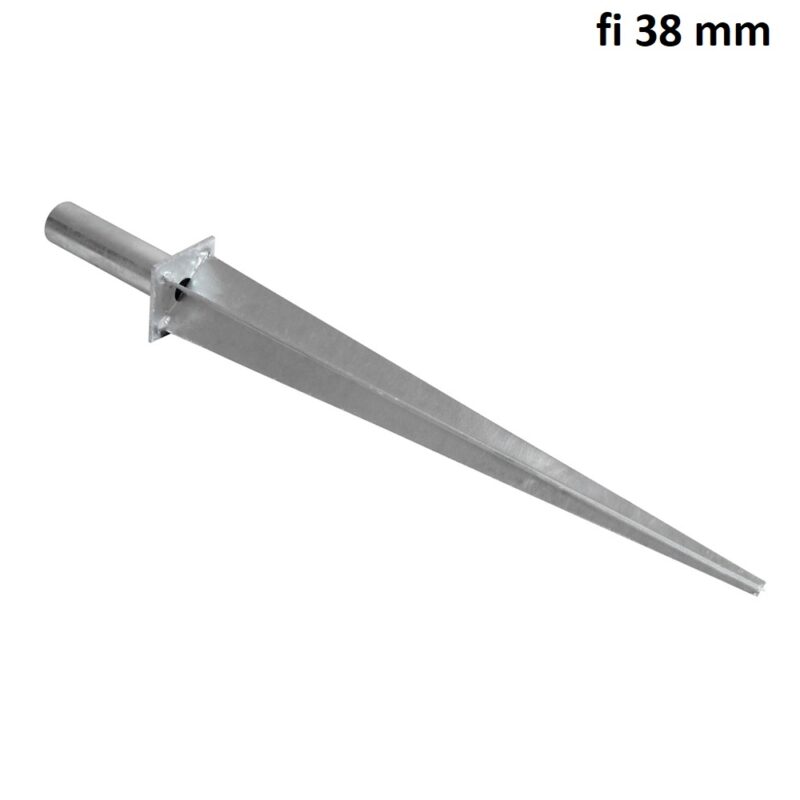 podstawa kotwa wbijana do slupka okraglego ocynkowana fi 38 mm