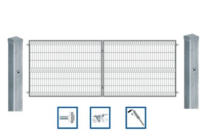 Brama Ogrodzeniowa Skrzydłowa Panelowa 3D Ocynk Wys.1,50 m , Szer. 4,0 m Komplet