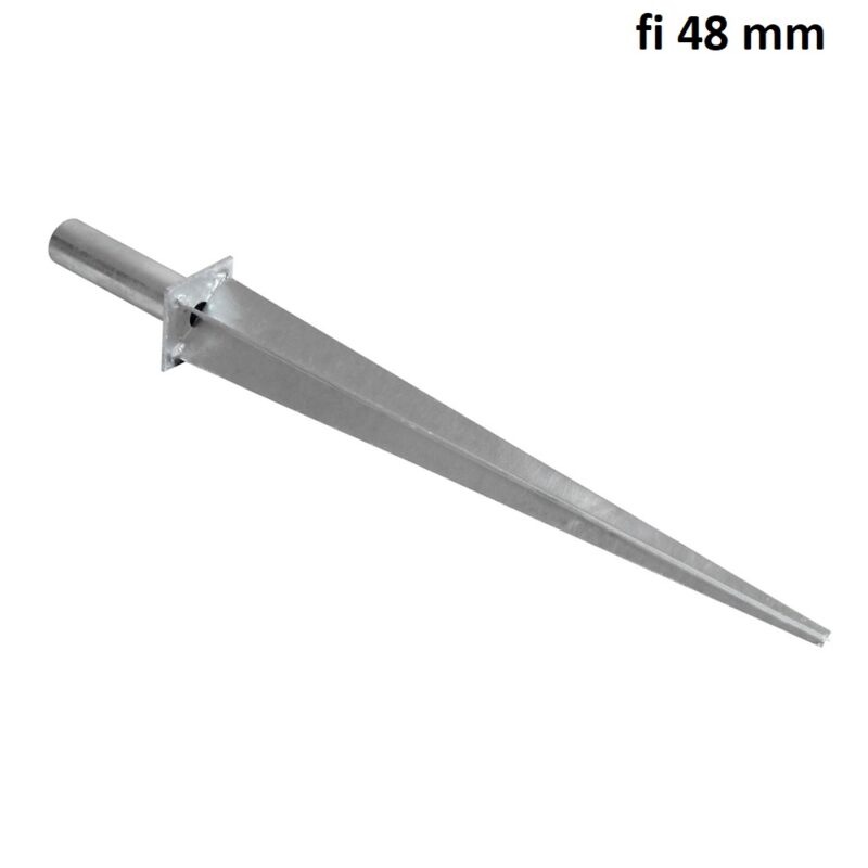 podstawa kotwa wbijana do slupka okraglego ocynkowana fi 48 mm