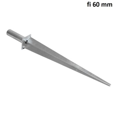 podstawa kotwa wbijana do slupka okraglego ocynkowana fi 60 mm