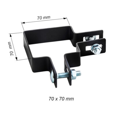 obejma do przese narozna czarna RAL 9005 70mm