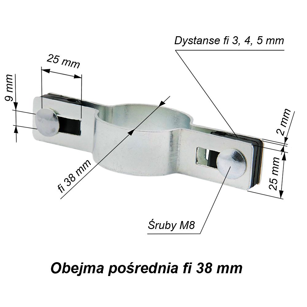 obejma pośrednia okragla ocynk38mm