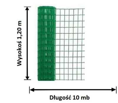 siatka ogrodzeniowa zgrzewana zielona wysokość 1,20 m długość 10 mb