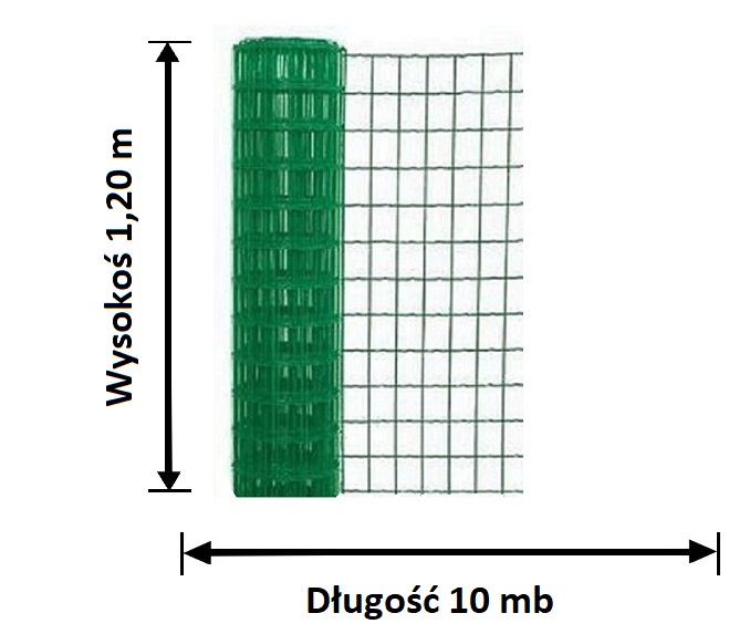 siatka ogrodzeniowa zgrzewana zielona wysokość 1,20 m długość 10 mb