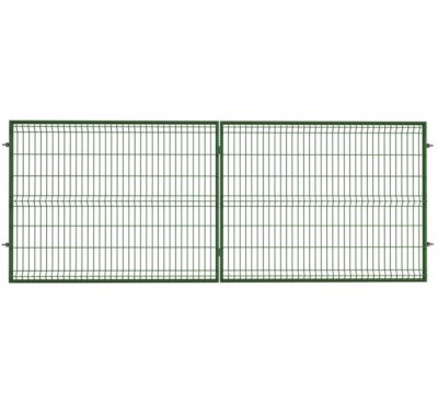 Brama Ogrodzeniowa Skrzydłowa Panelowa 3D Kolor Zielony Ral6005 H-1,50 m, Szer. 4,0 m