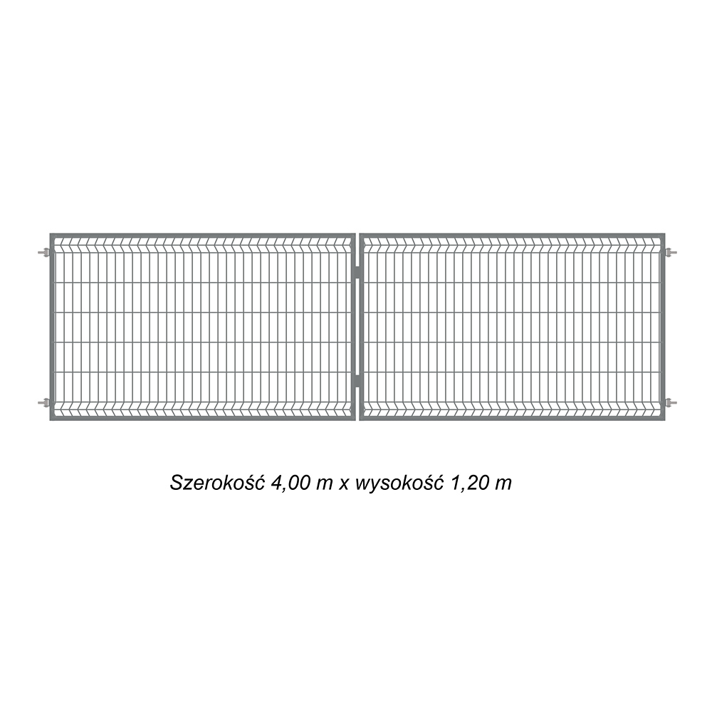 brama panelowa 3D 400x120 cm ocynkowana opis