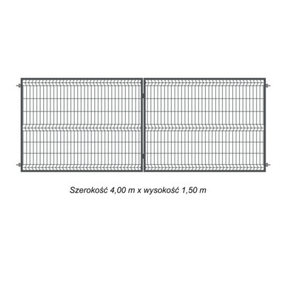 brama panelowa 3D 400x150 cm grafit RAL 7016 opis