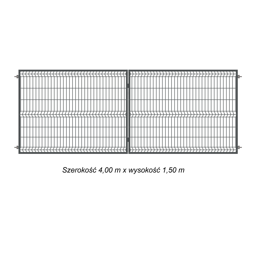 brama panelowa 3D 400x150 cm grafit RAL 7016 opis