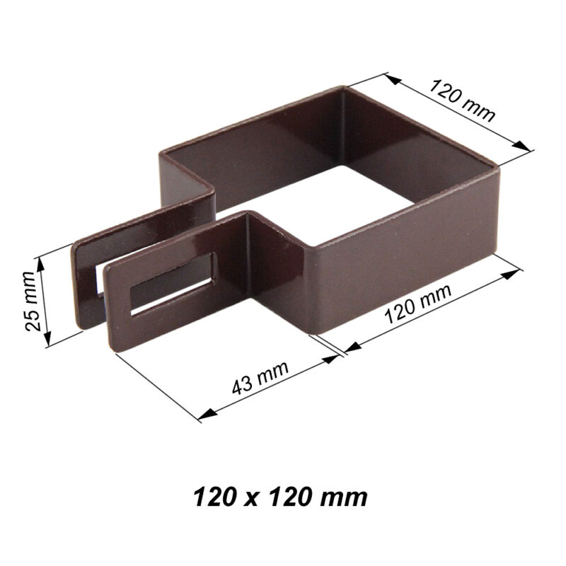 obejma kwadratowa koncowa brazowa 120mm