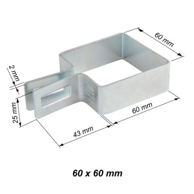 obejma kwadratowa panelowa koncowa ocynkowana 60mm