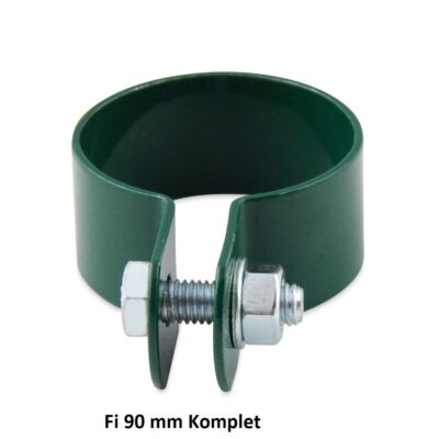 obejma zielona ral 6005 komplet fi 90 mm