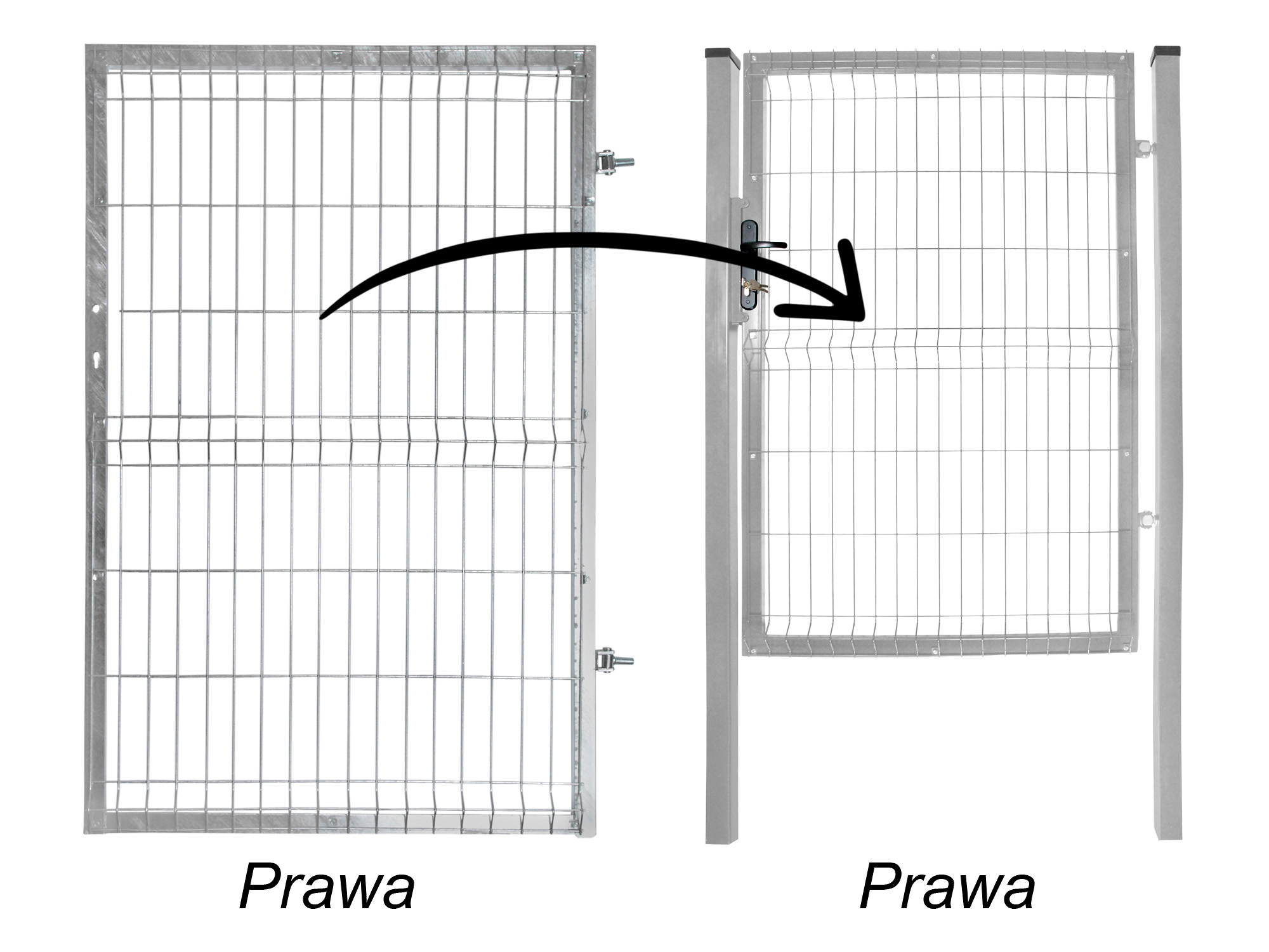 furtka 1,5 ocynk prawa