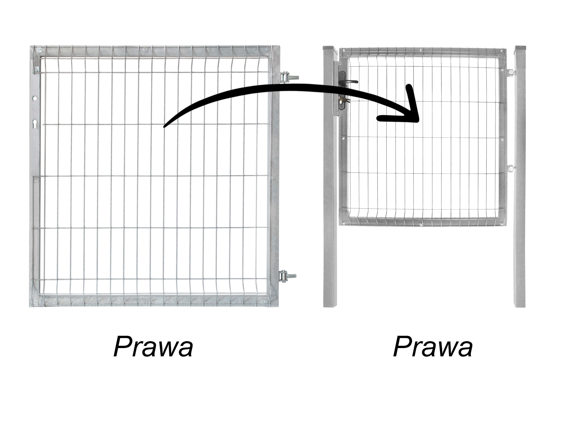 furtka 1,03 m ocynk prawa