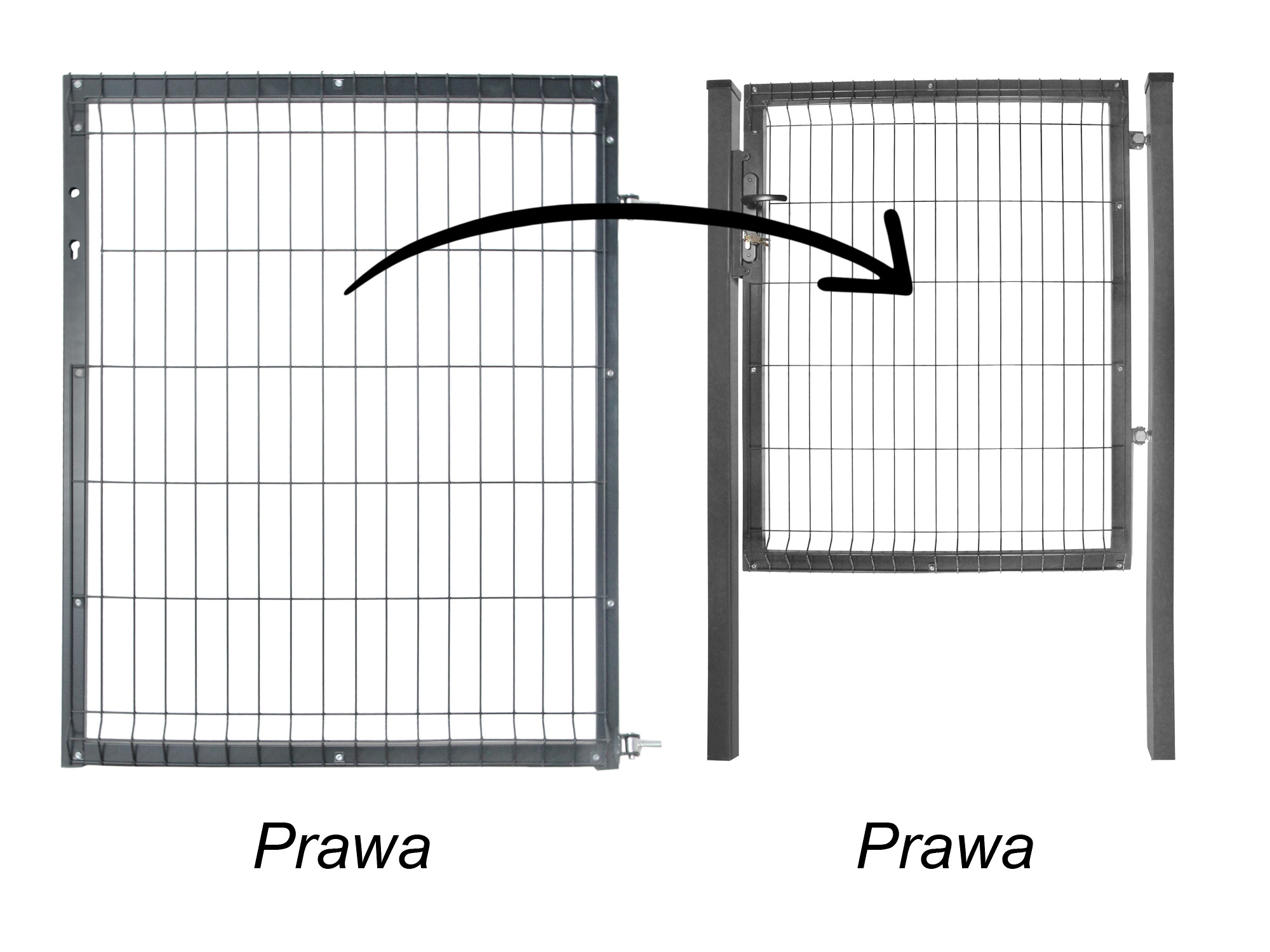 furtka 1,2 m grafit prawa