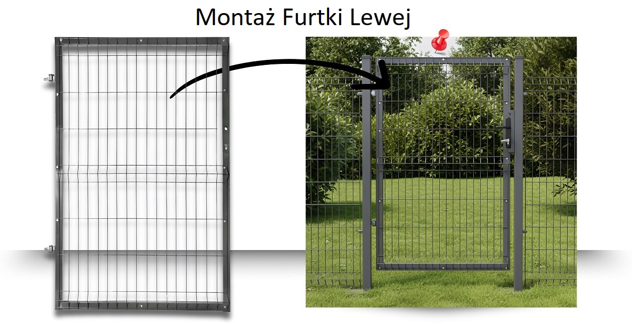 montaż furtki lewej opis