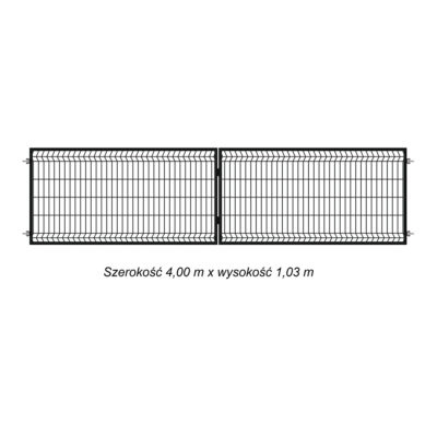 brama panelowa 3D 400x103 cm czarna ral 9005 opis