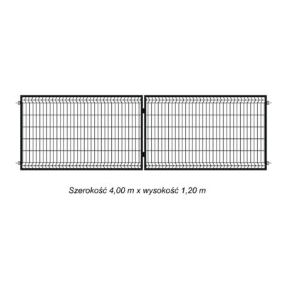 brama panelowa 3D 400x120 cm czarna ral 9005 opis