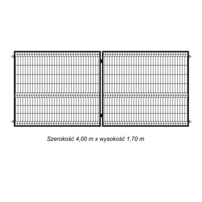 brama panelowa 3D 400x170 cm czarna ral 9005 opis