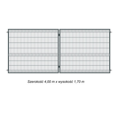 brama panelowa 3D 400x170 cm grafit ral 7016 opis