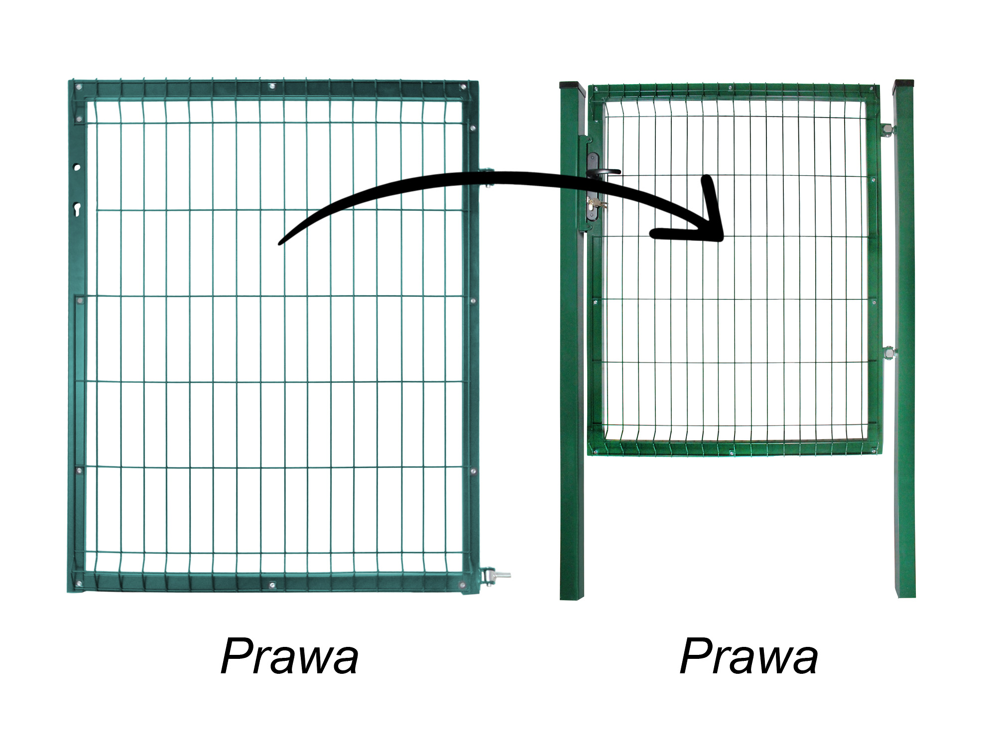 furtka 1,2 m zielona lprawa