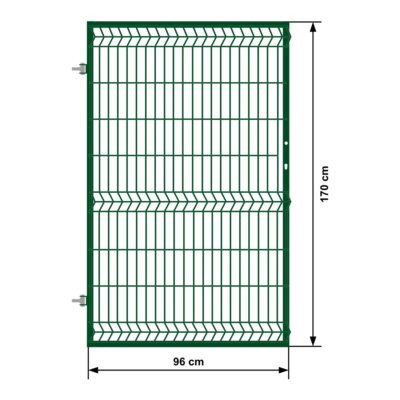 Furtka Ogrodzeniowa Panelowa 3D Zielona ral6005 Wys. 1,70 m Lewa