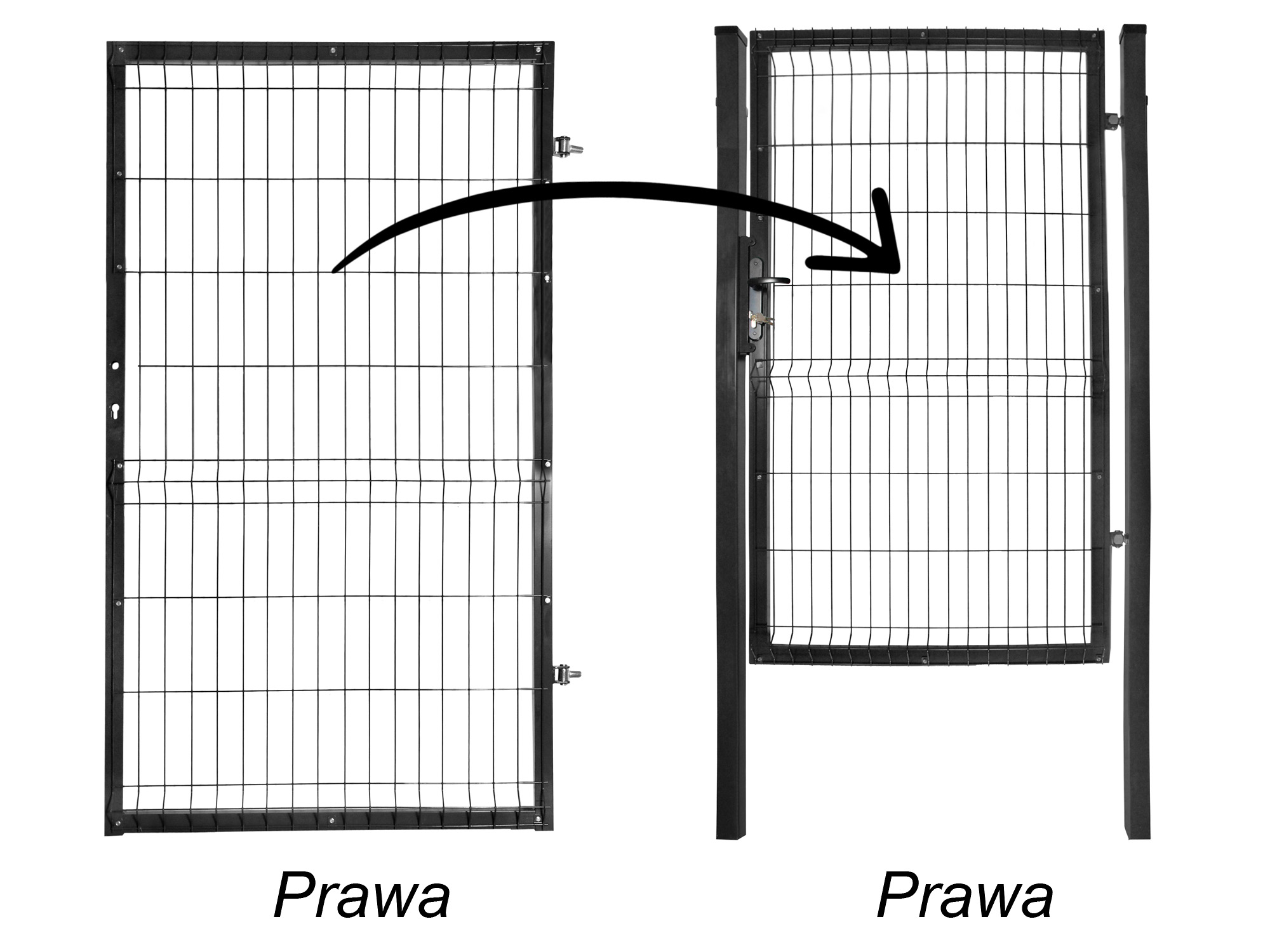 furtka 1,7 czarne prawa