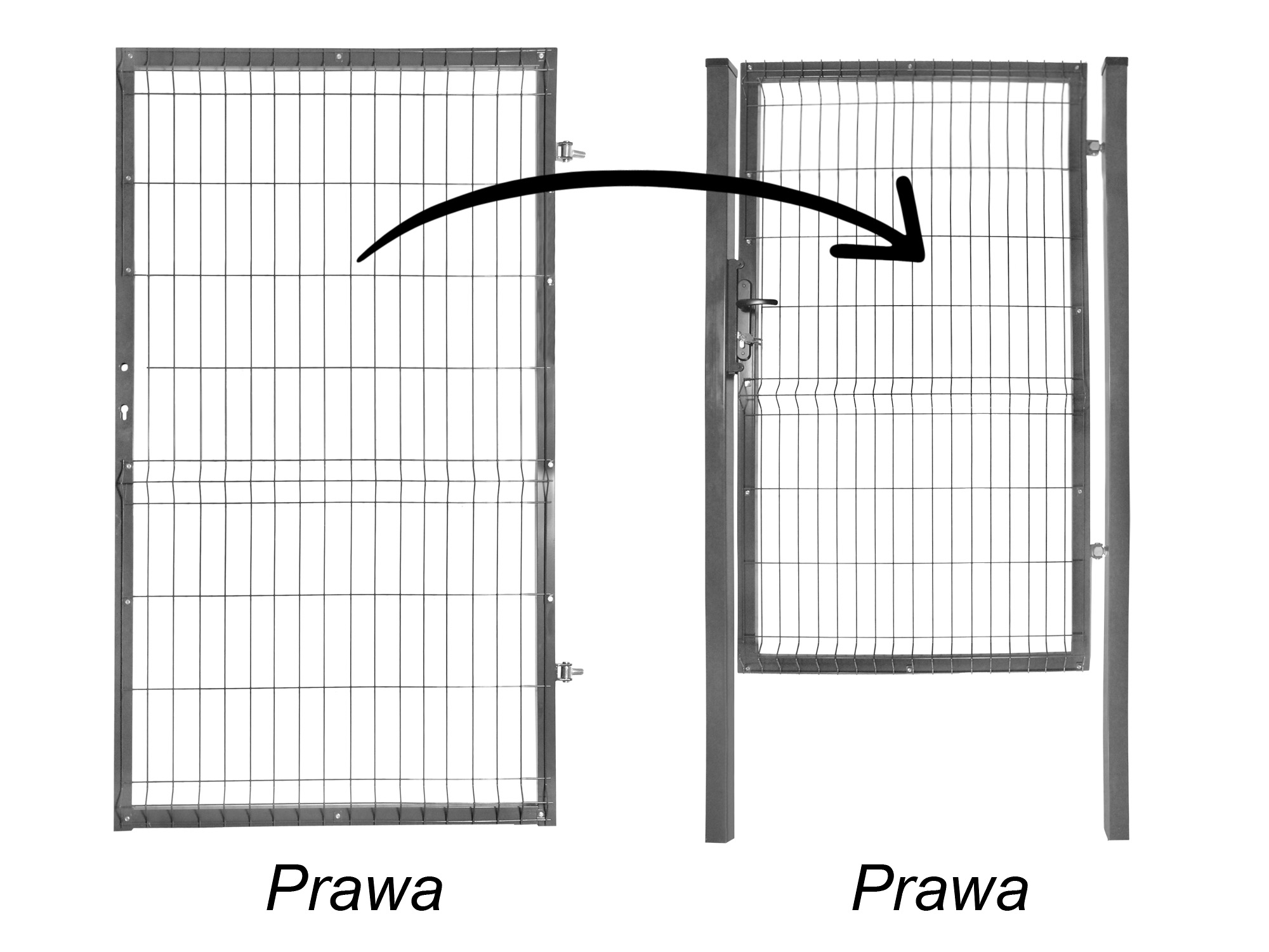 furtka 1,7 grafitowa prawa