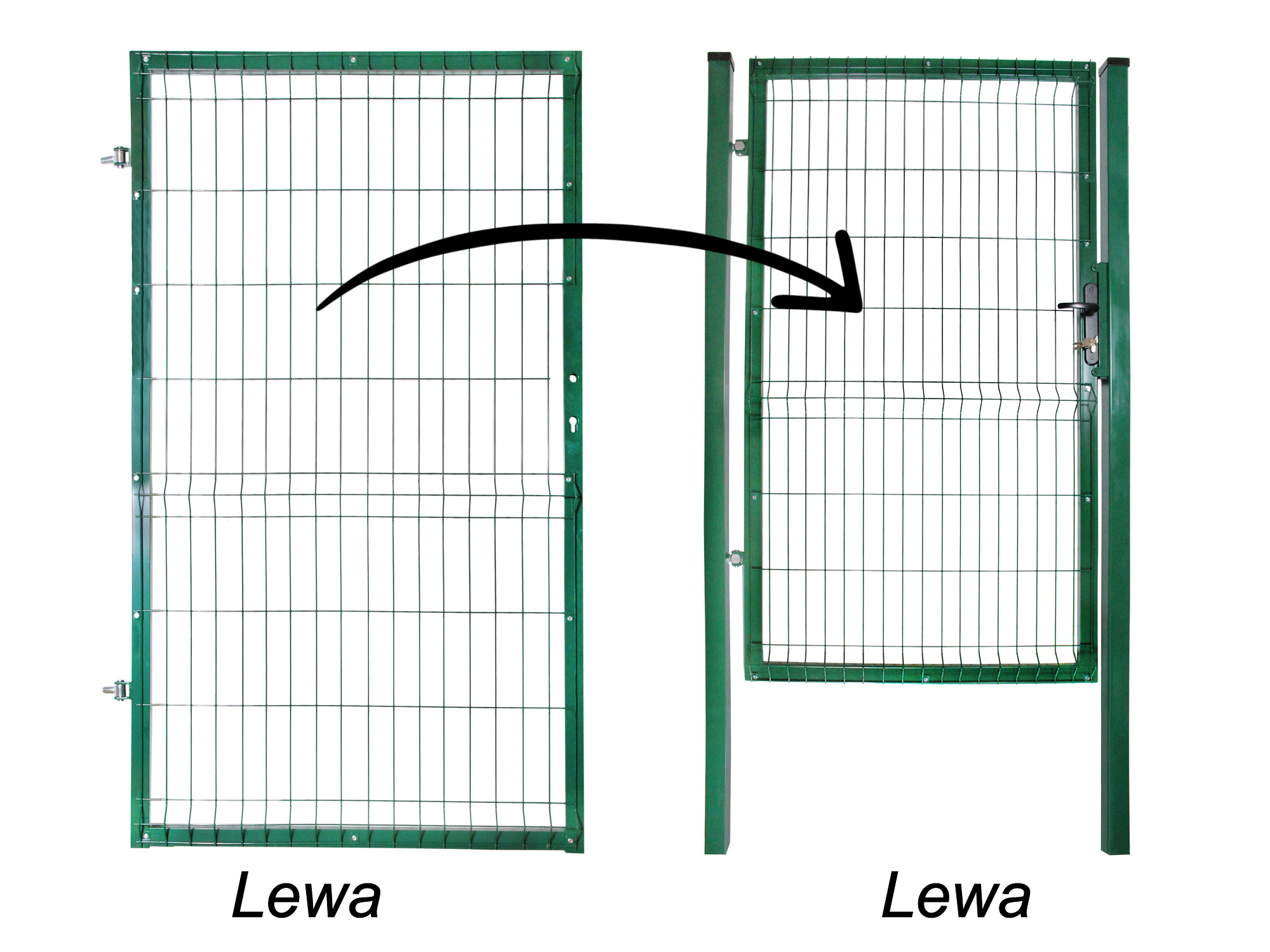 furtka 1,7 zielona lewa