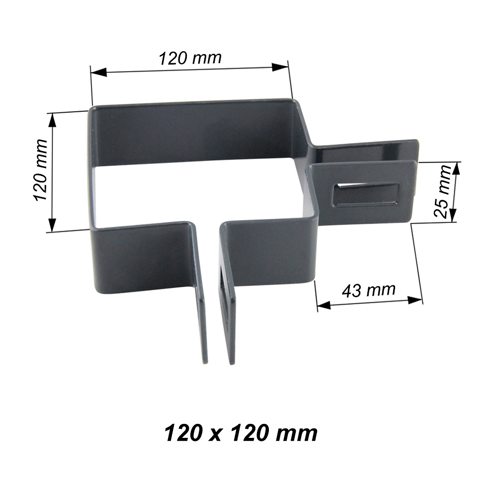 obejma kwadratowa narozna grafit ral 7016 120mm