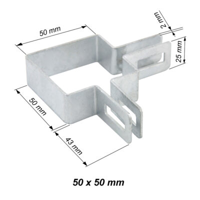obejma kwadratowa narozna ocynkowana 50mm