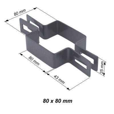 obejma kwadratowa pośrednia grafit ral 7016 80mm
