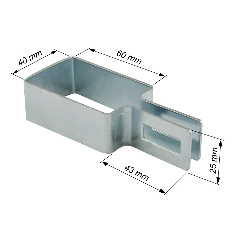 obejma panelowa ocynkowana 60x40 mm koncowa odwrocona wymiary