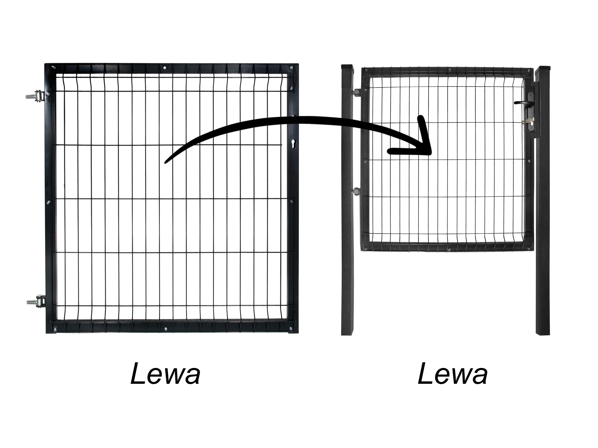furtka 1,03 m czarna m lewa