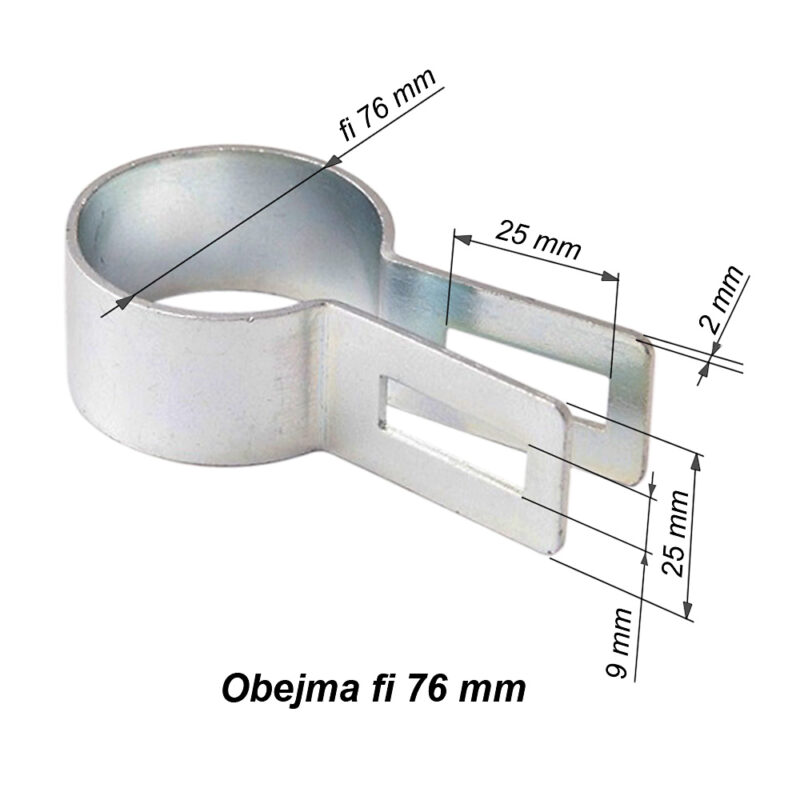 obejma panelowa okragla ocynkowana czysta76 mm