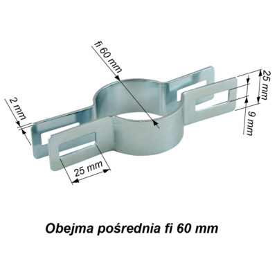 obejma panelowa okragla posrednia ocynkowana60mm