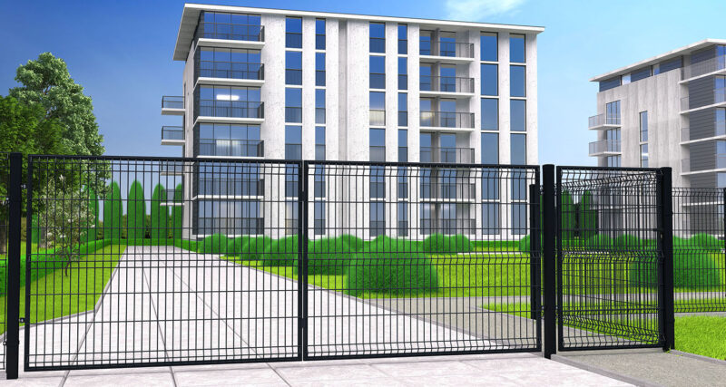 brama pznelowa 3D czarna ral 9005 aranzacja
