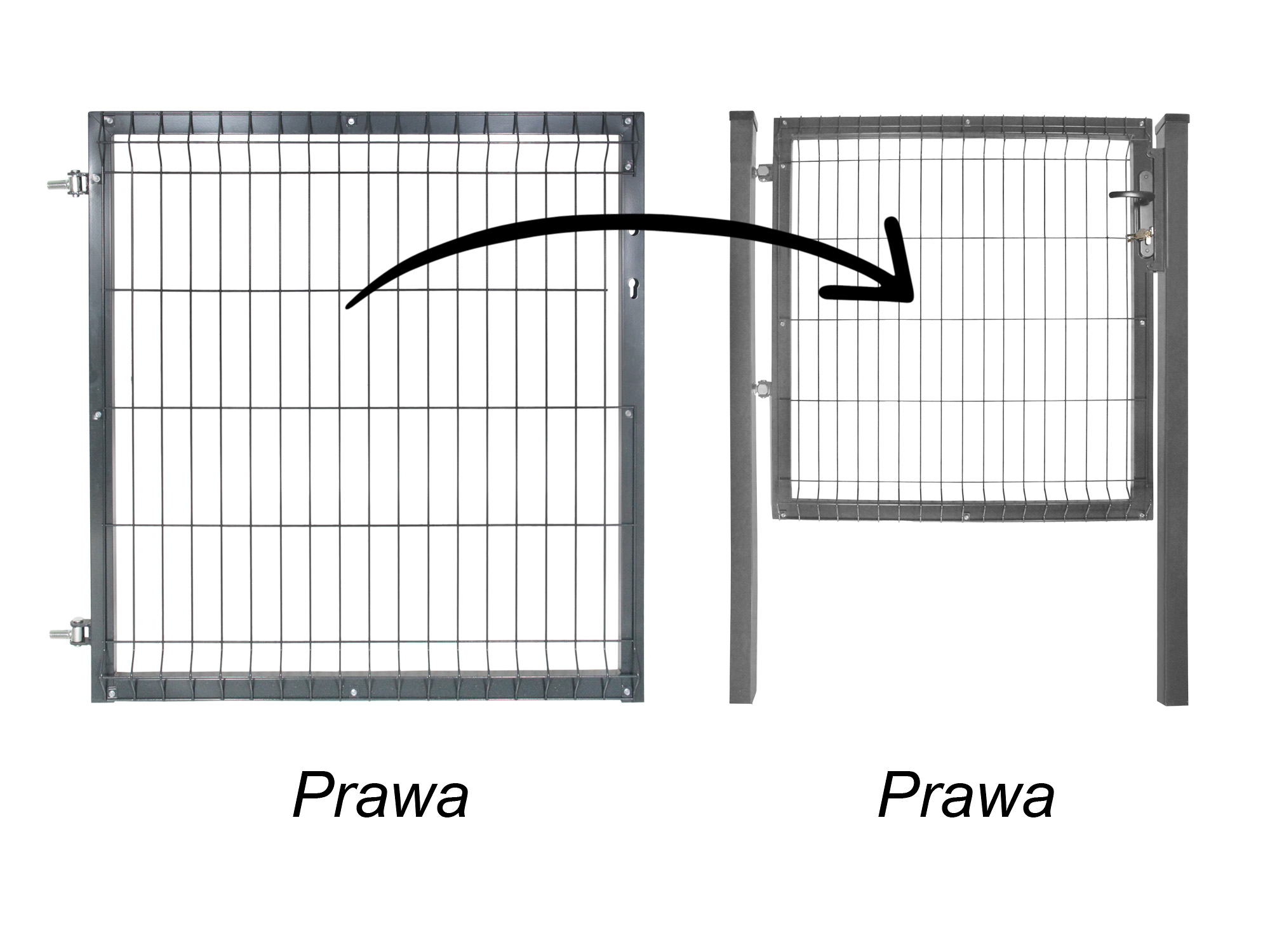 furtka 1,03 m grafit prawa