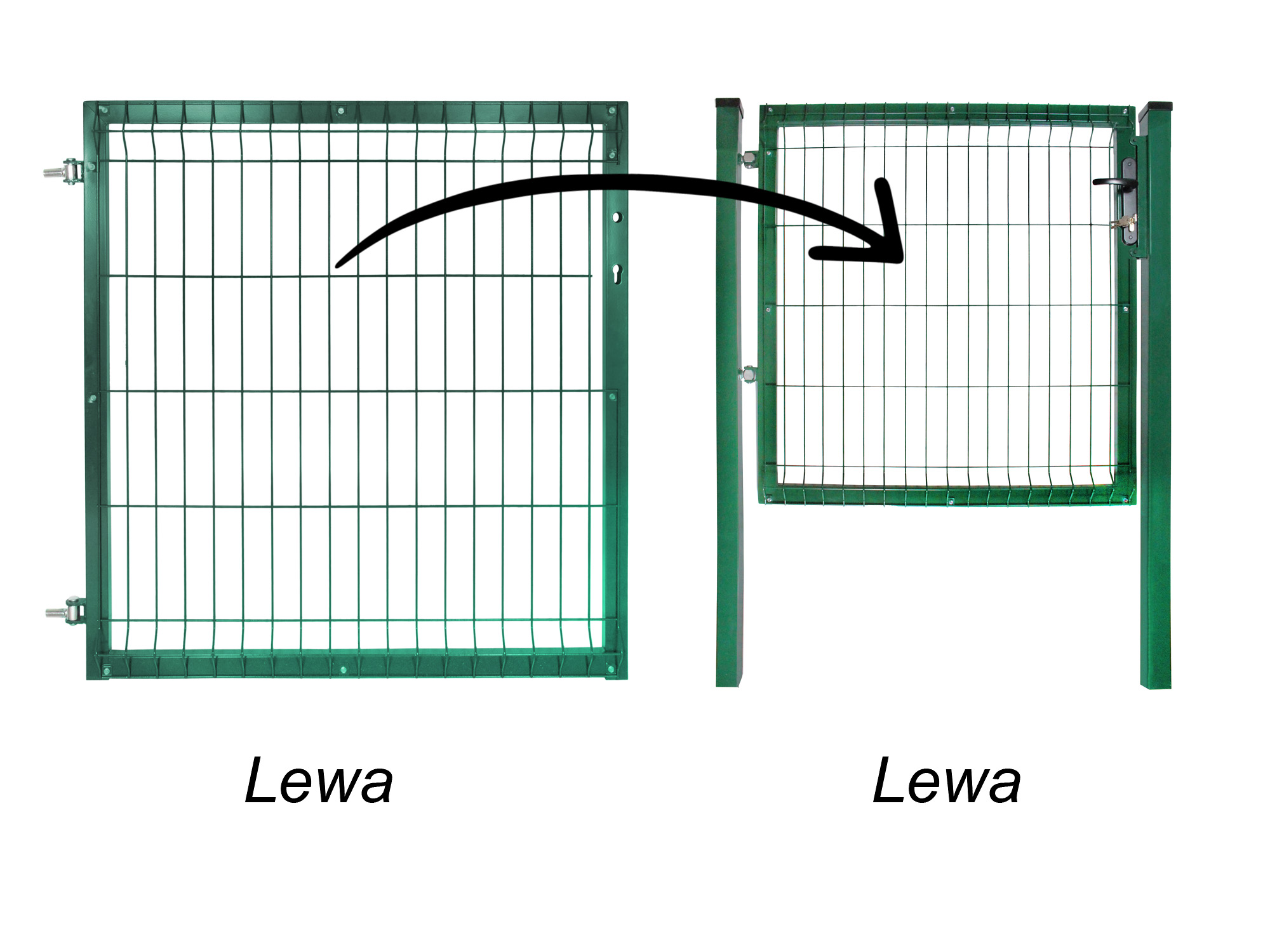 furtka 1,03 m zielona lewa