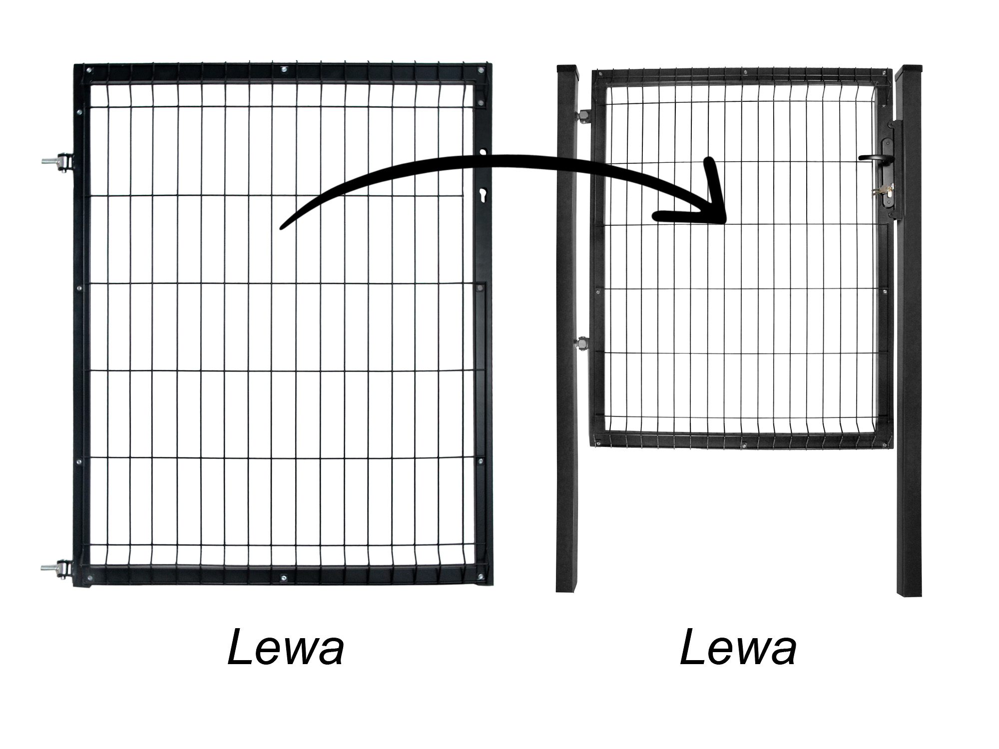 furtka 1,2 m czarna lewa