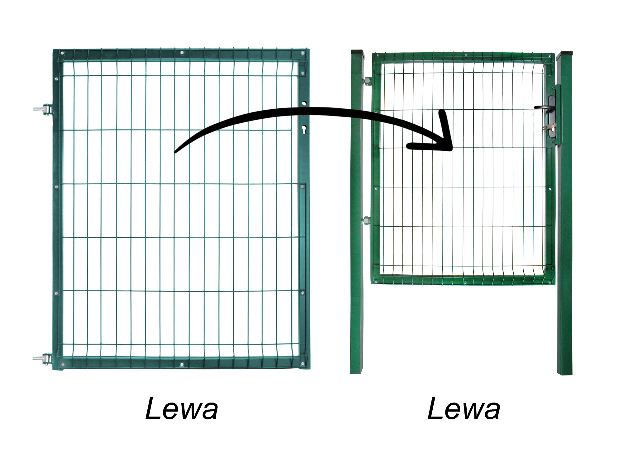 furtka 1,2 m zielona lewa