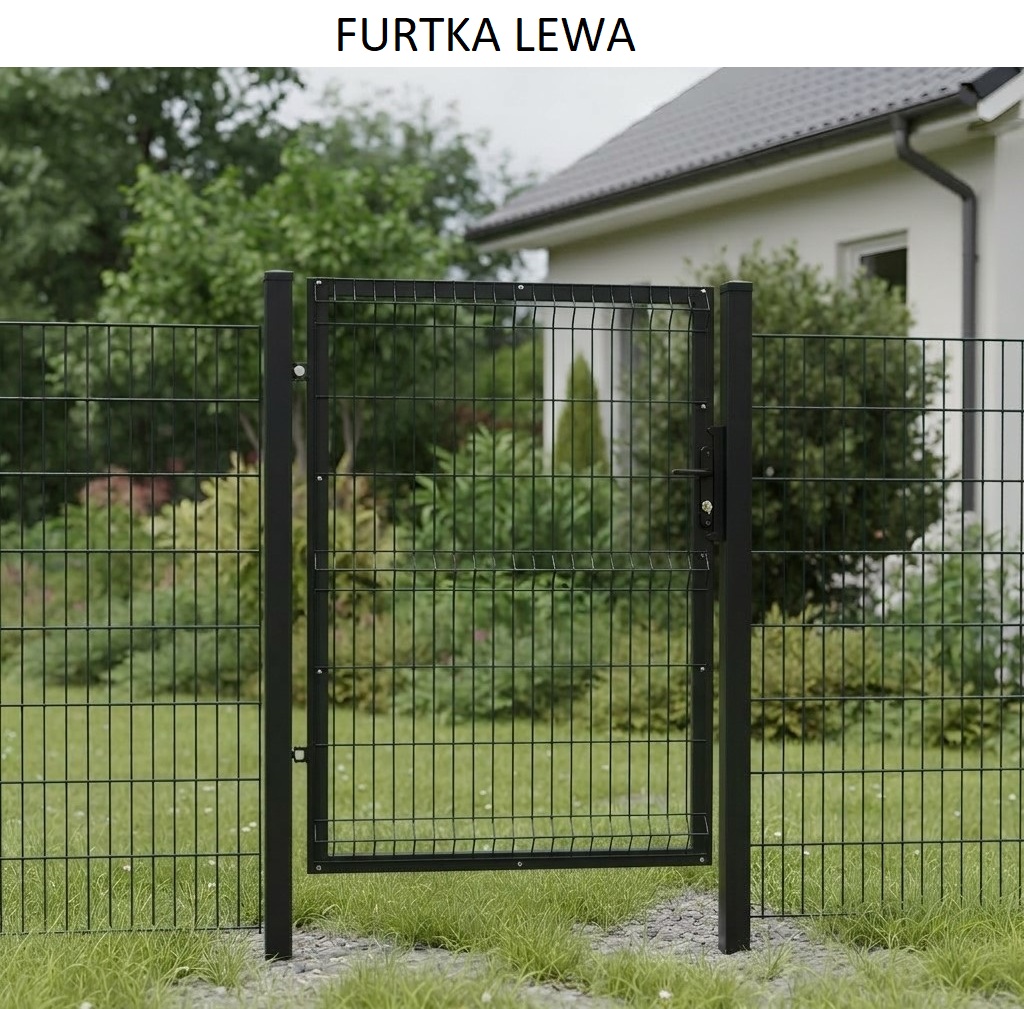 furtka panelowa czarna lewa 150 cm opis