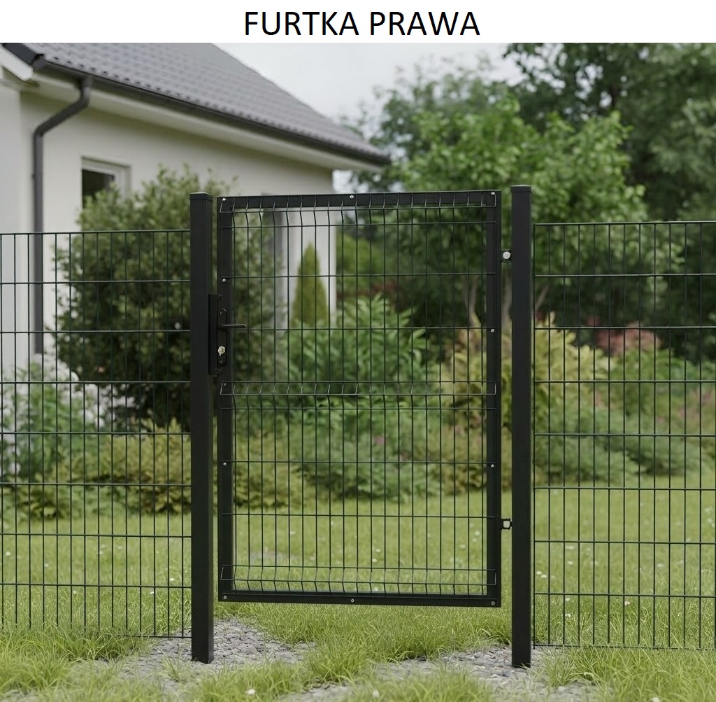 furtka panelowa czarna prawa 150 cm opis