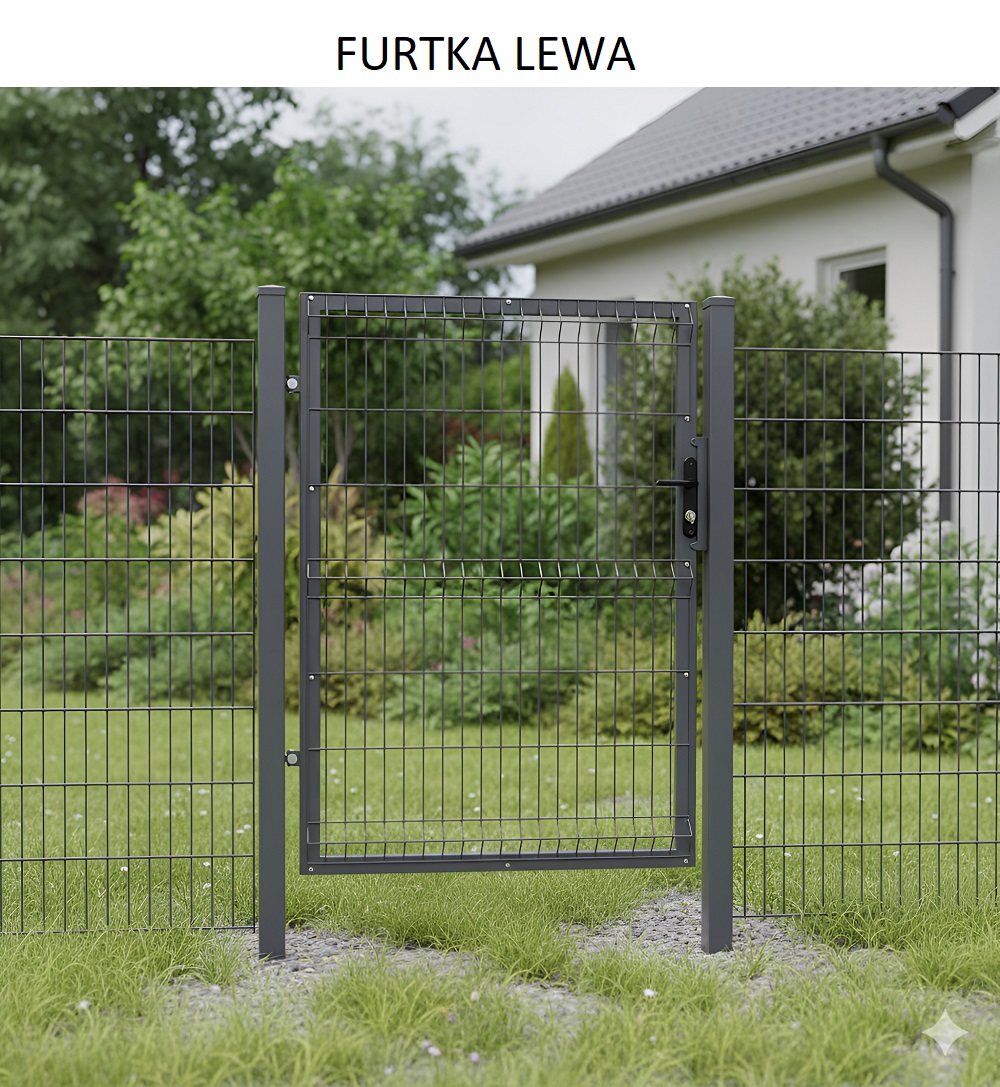 furtka panelowa grafitowa lewa 150 cm opis