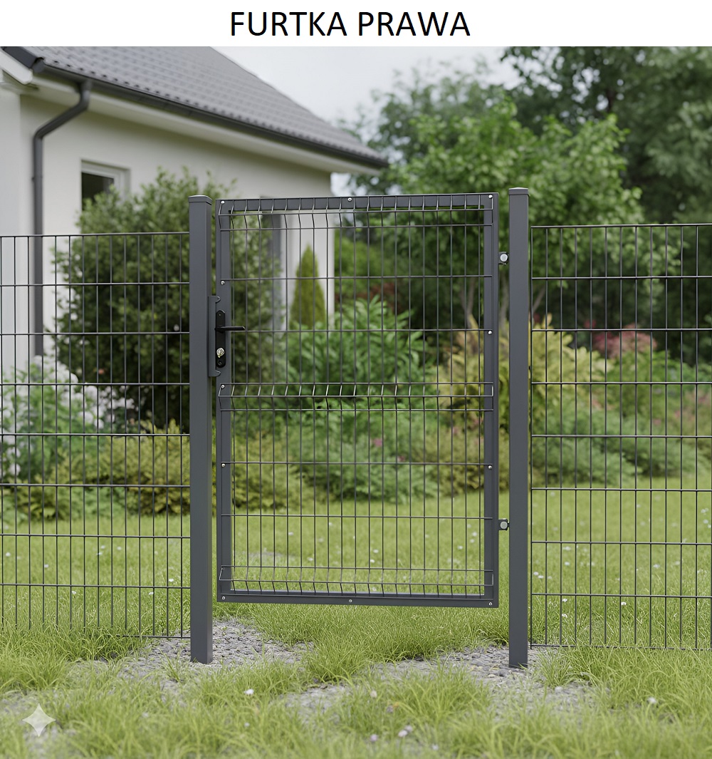 furtka panelowa grafitowa prawa 150 cm opis