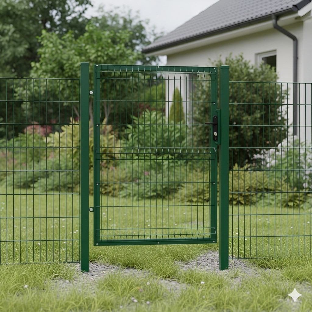 furtka panelowa zielona lewa 150 cm