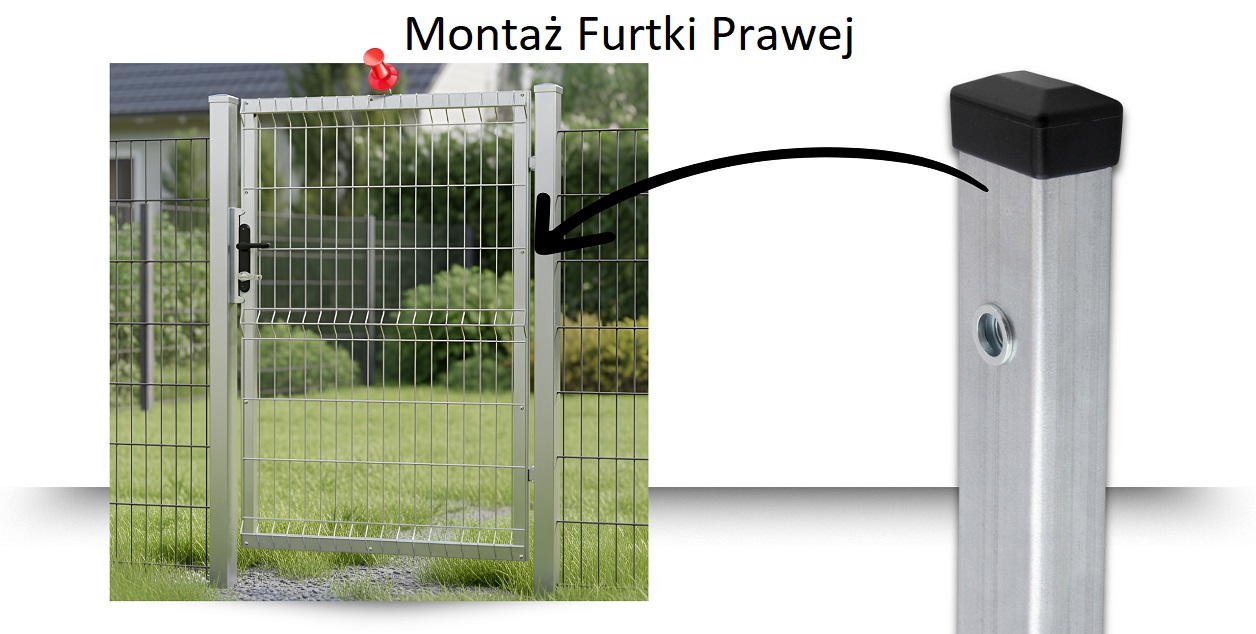 montaz furtka pnelowa ocynkowana prawa opis