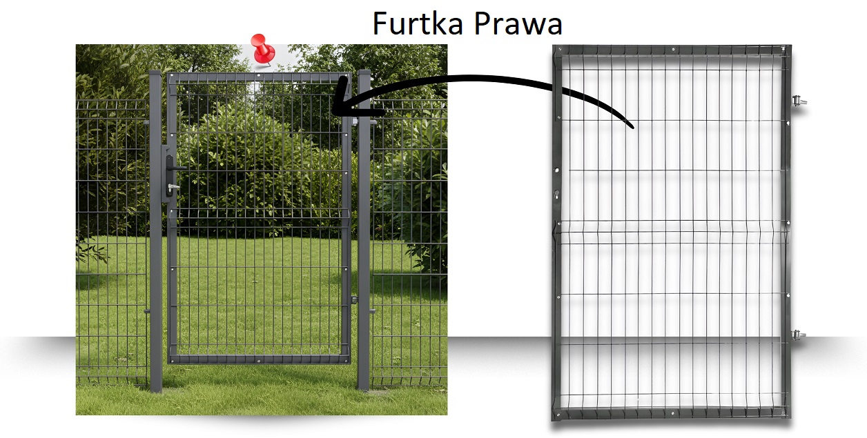 montaż furtki prawej opis